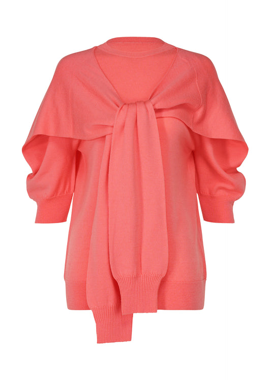 FOUR-SLEEVED WOOL Top Coral