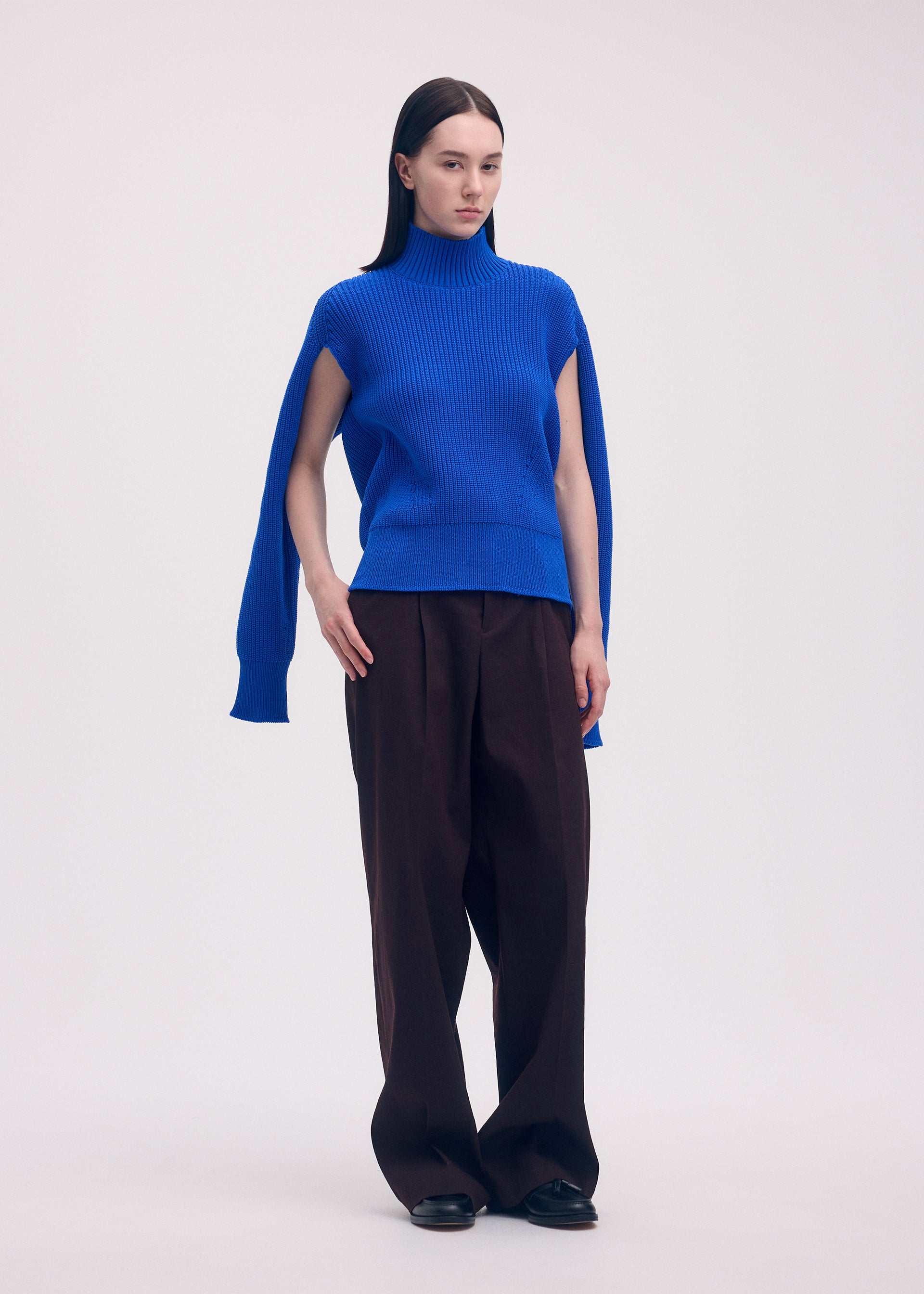 DISPLACED KNIT Top Blue – ISSEY MIYAKE EU