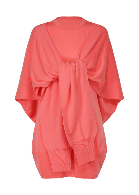 FOUR-SLEEVED WOOL Top Coral