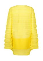 A detail shot of the Issey Miyake MOVING KNIT top.