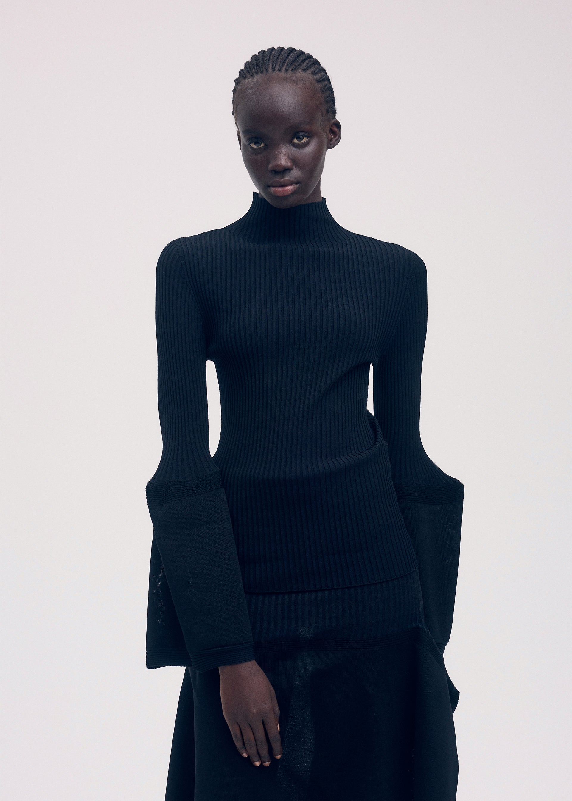 THIN AND THICK KNIT Top White