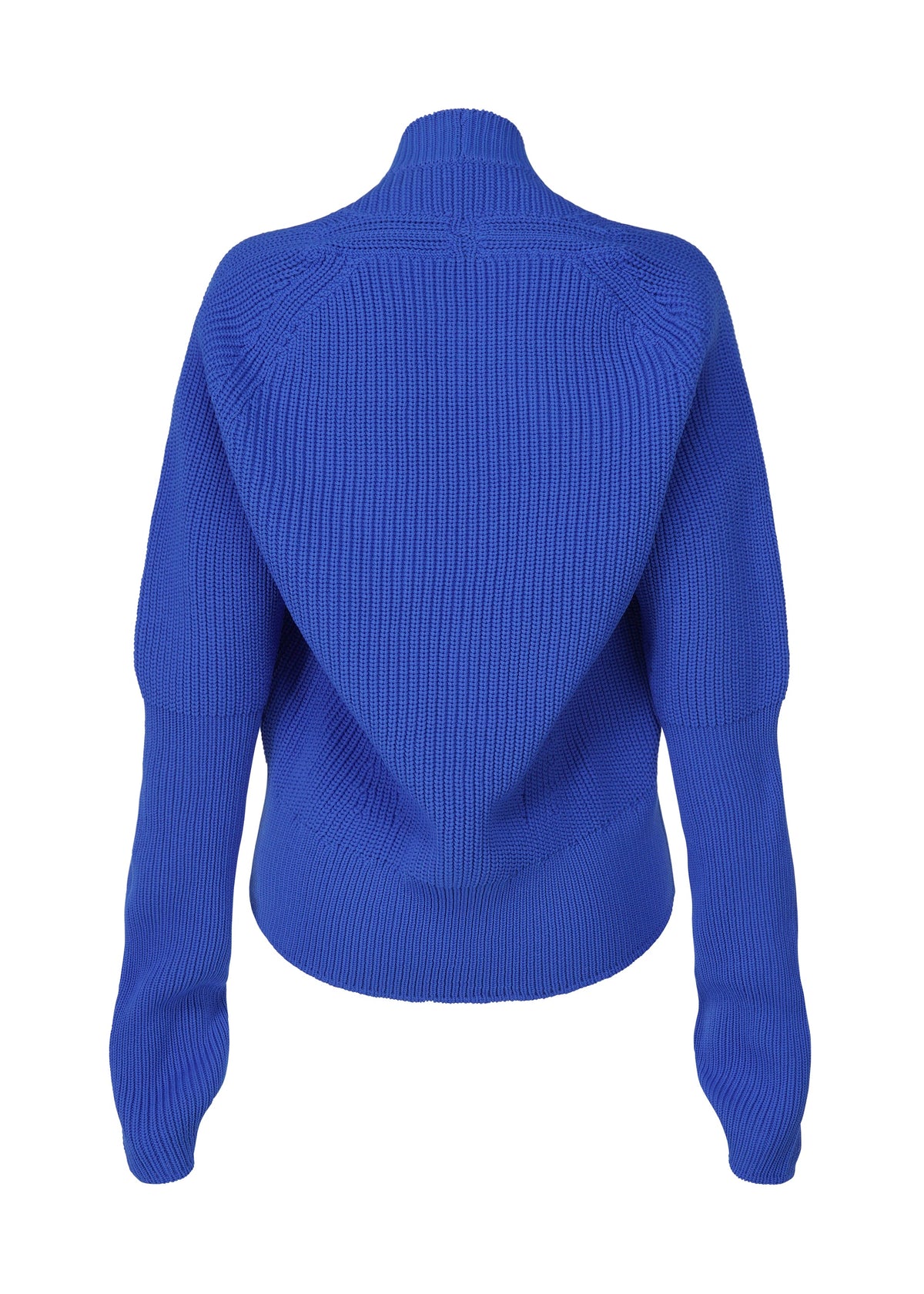 A detail shot of the ISSEY MIYAKE DISPLACED KNIT cardigan.