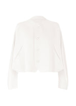 A product shot of the ISSEY MIYAKE CAMPAGNE cardigan in white (01).