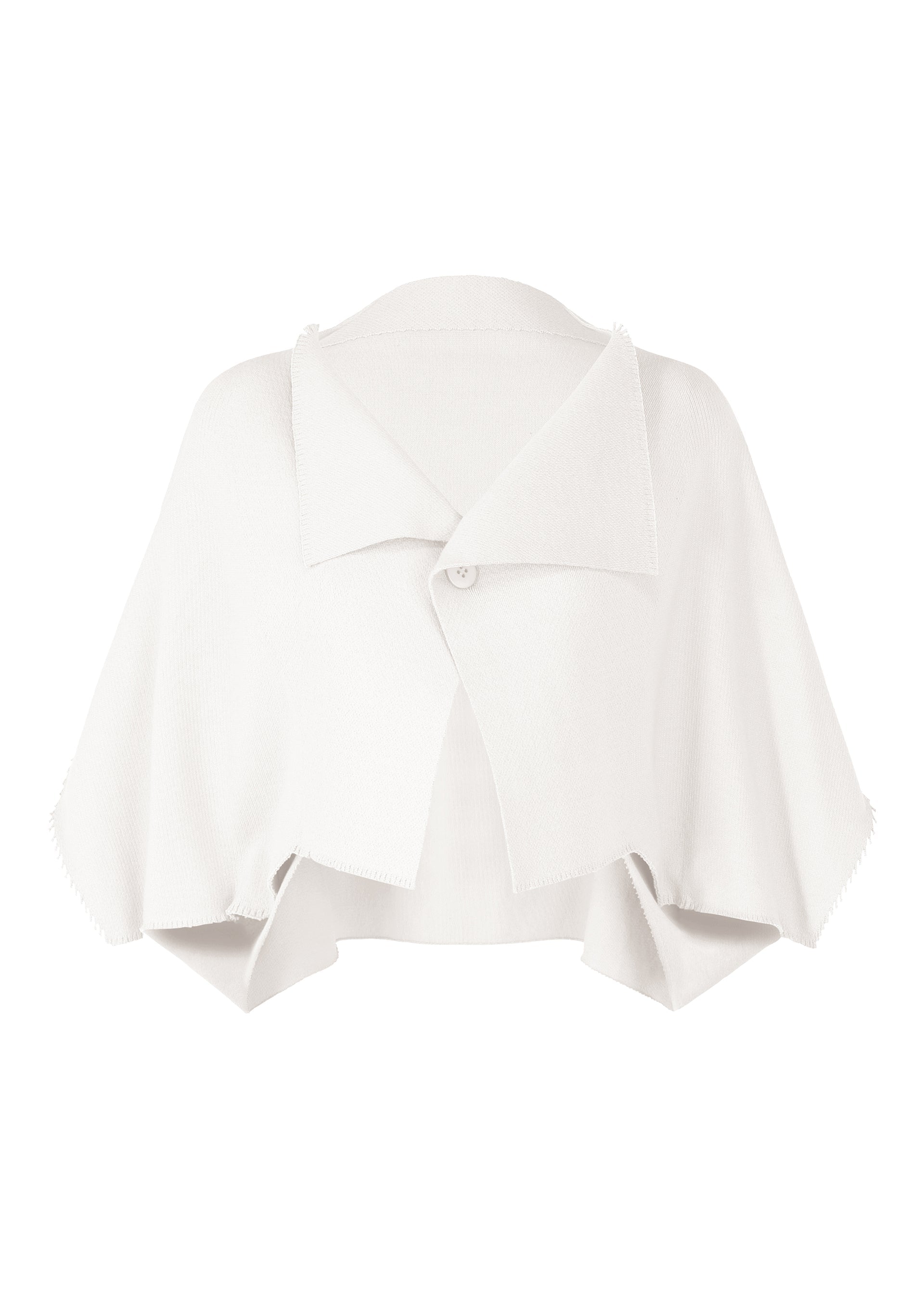 A product shot of the ISSEY MIYAKE CAMPAGNE cardigan in white (01).