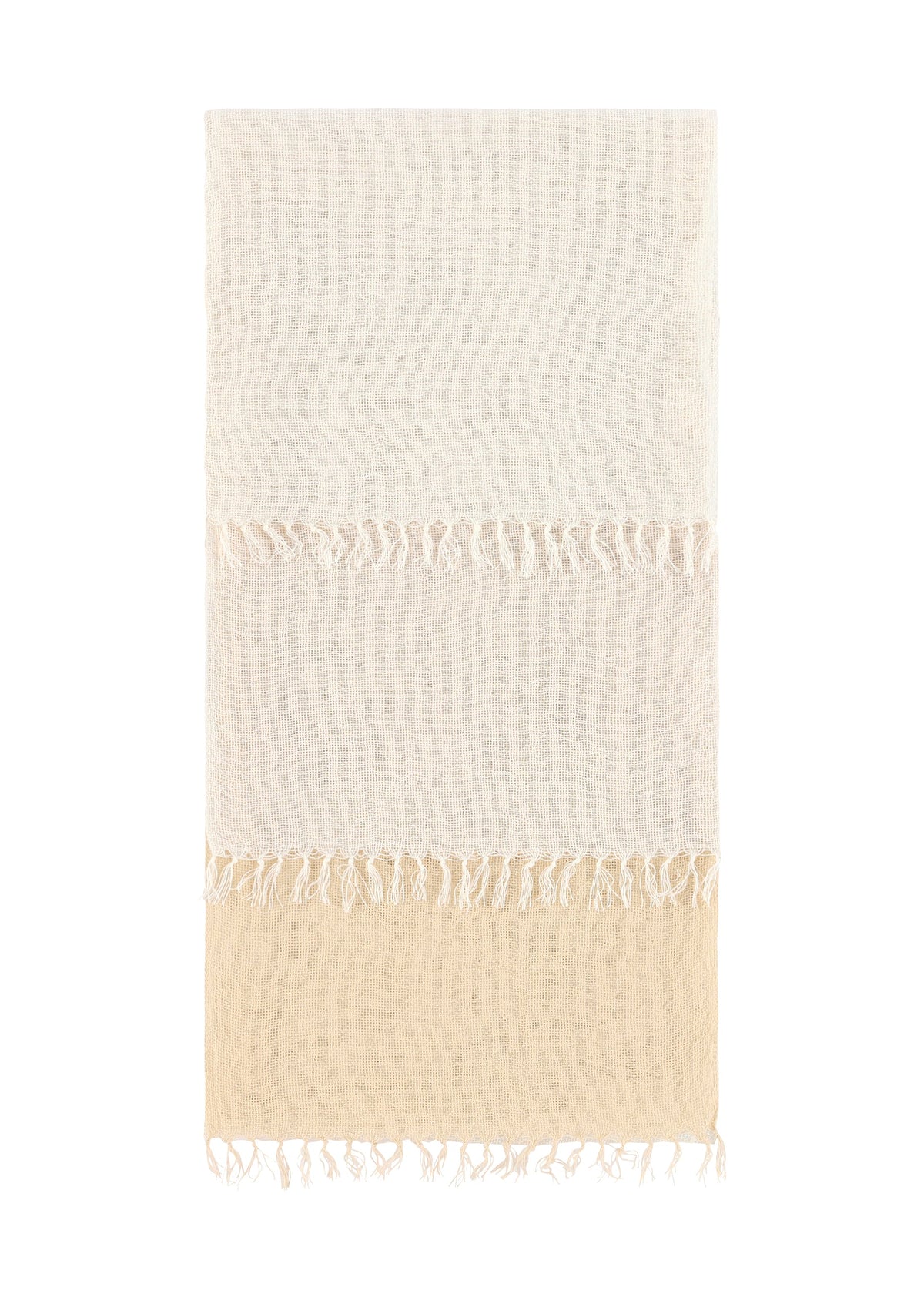 A product shot of the ISSEY MIYAKE SLITS STOLE stole in special white (07), recurring_style.