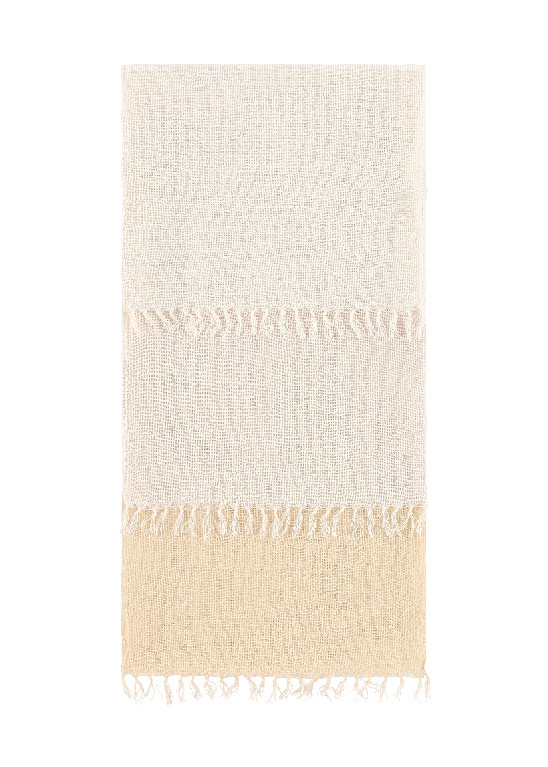 A product shot of the ISSEY MIYAKE SLITS STOLE stole in special white (07), recurring_style.