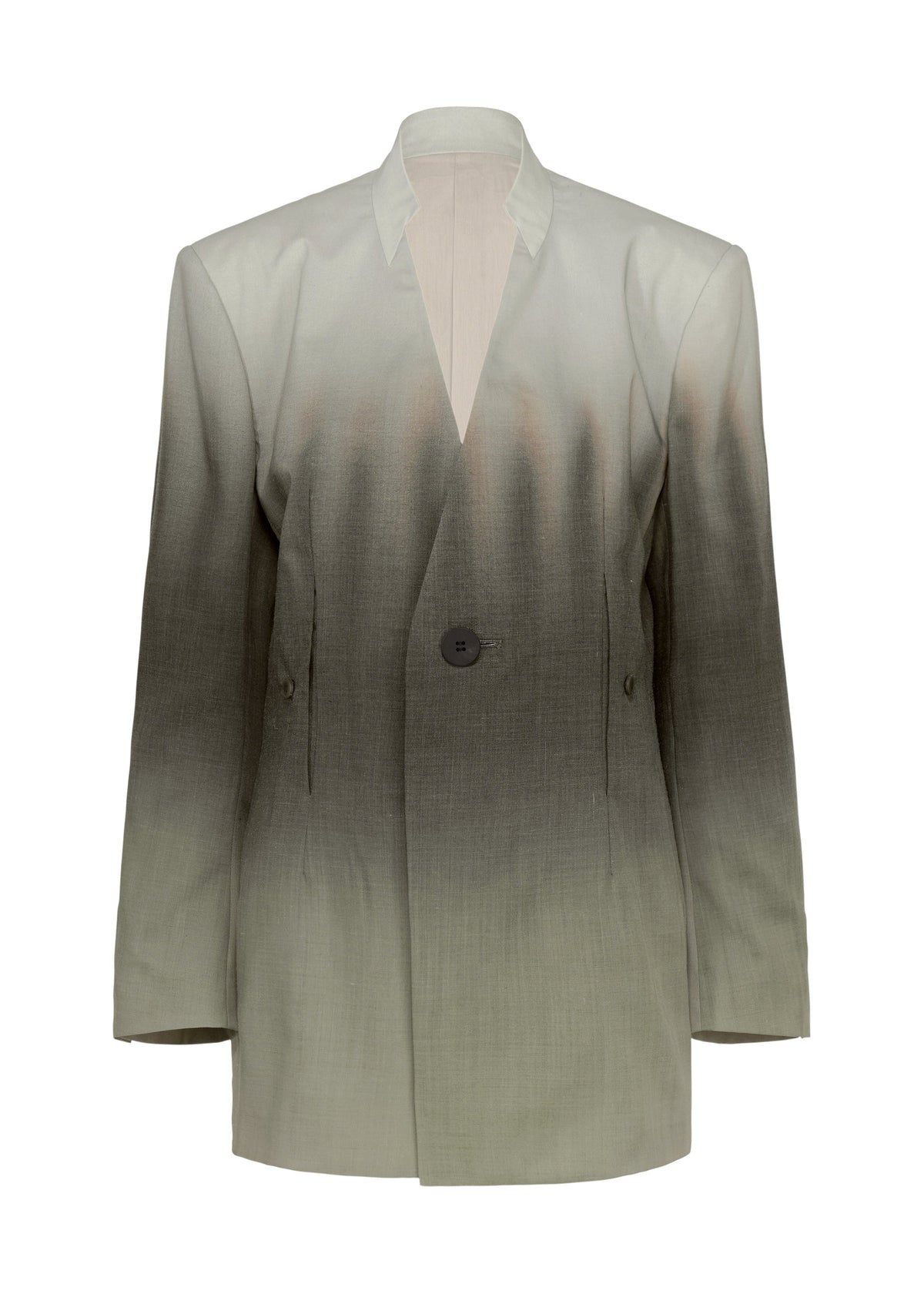 A product shot of the ISSEY MIYAKE PLUMAGE jacket in chukar.