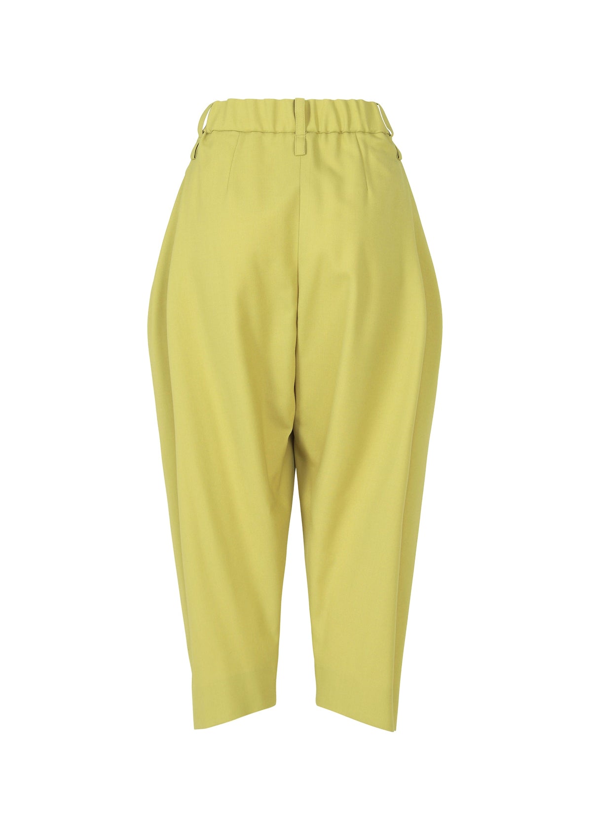 A detail shot of the Issey Miyake BELTED WOOL PANTS prêt à porter.