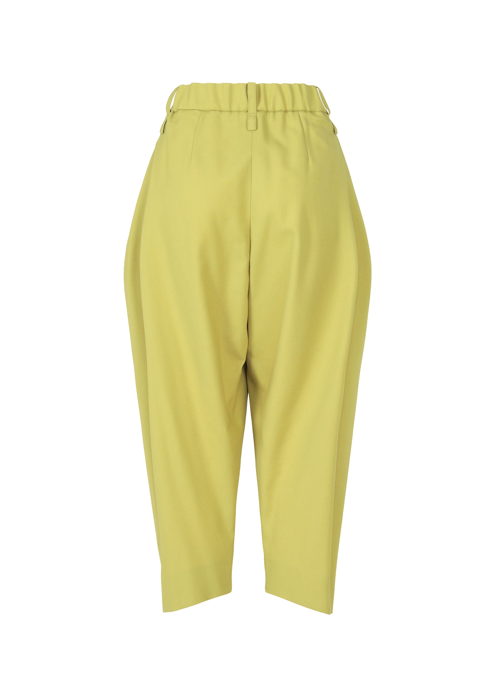 A detail shot of the Issey Miyake BELTED WOOL PANTS prêt à porter.