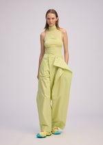 A model wears the ISSEY MIYAKE AKIMBO prêt à porter.