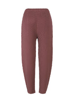 A detail shot of the ISSEY MIYAKE SLEEK PLEATS trousers.