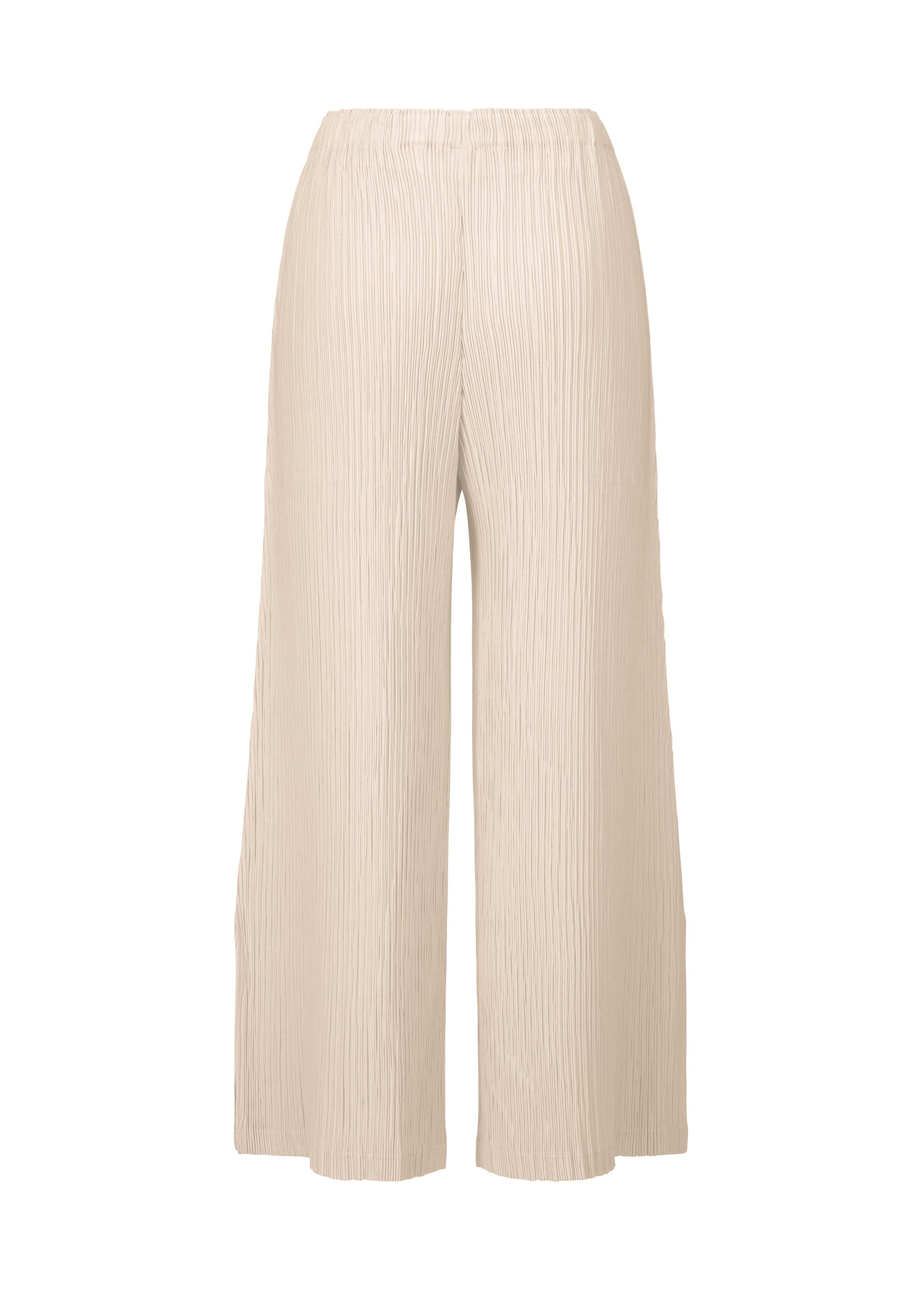 A detail shot of the Issey Miyake HATCHING BOTTOMS pants.