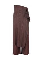 A product shot of the ISSEY MIYAKE PLEATED ON PLEATS pants in purple (85), recurring_style.
