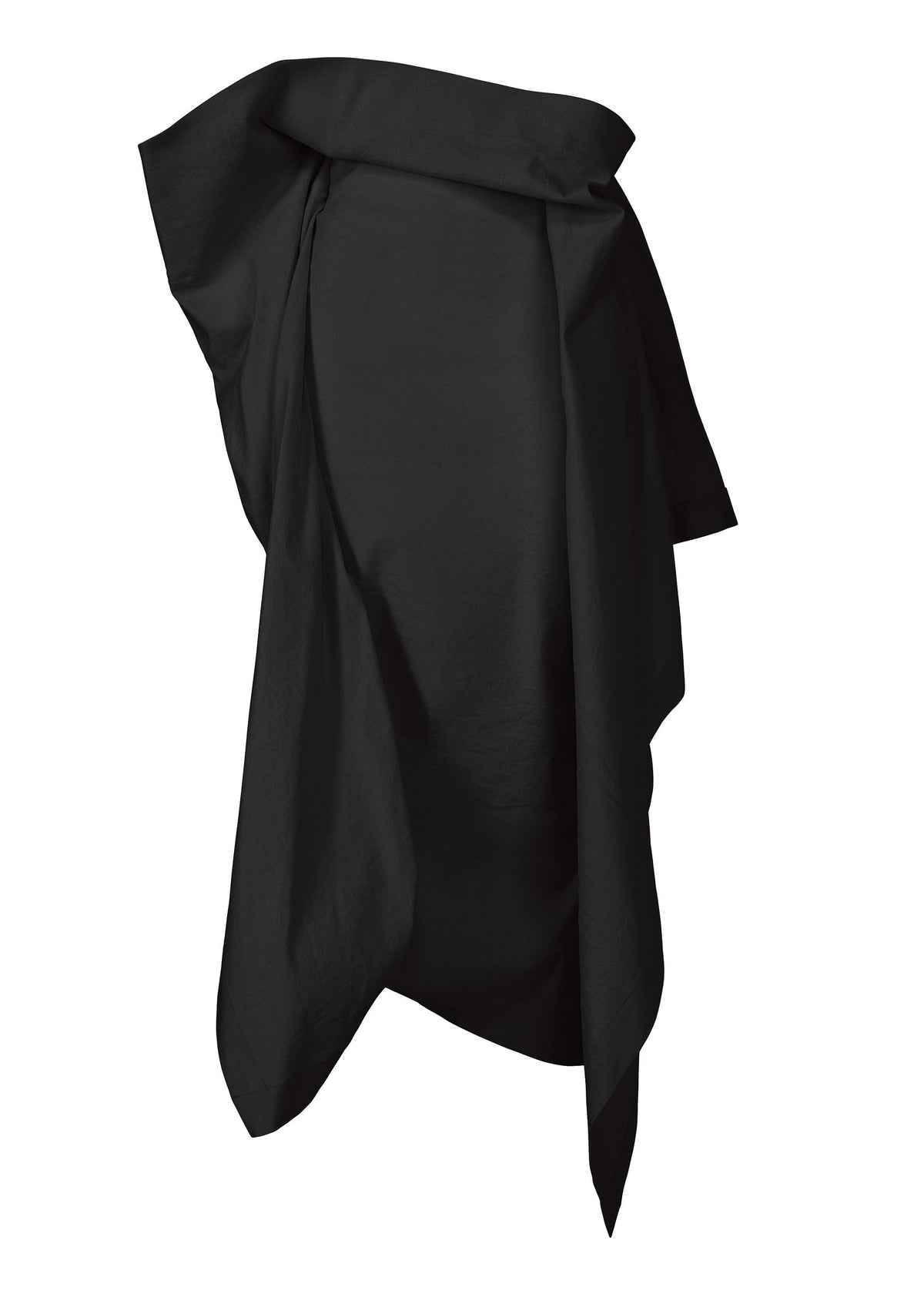 A product shot of the ISSEY MIYAKE CONCEALED skirt in black.
