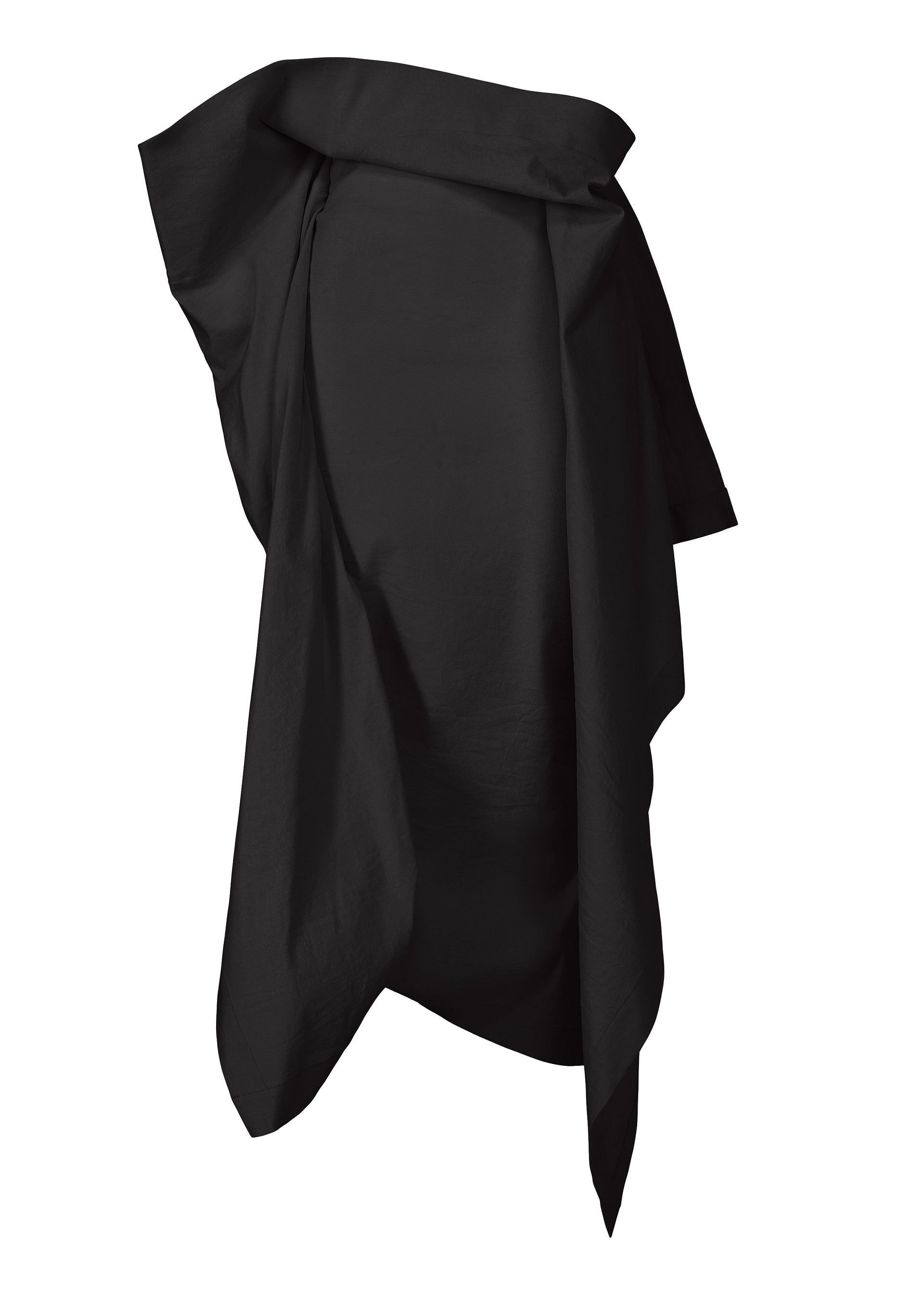 A product shot of the ISSEY MIYAKE CONCEALED skirt in black.
