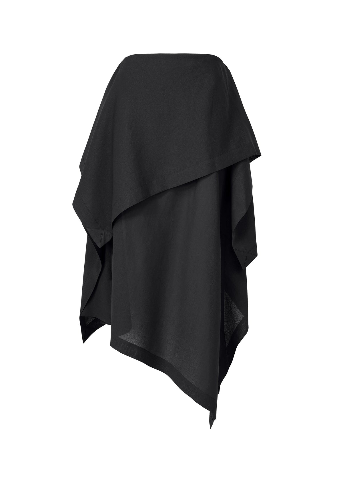 A product shot of the ISSEY MIYAKE ALL SQUARES skirt in black (15), recurring_style.