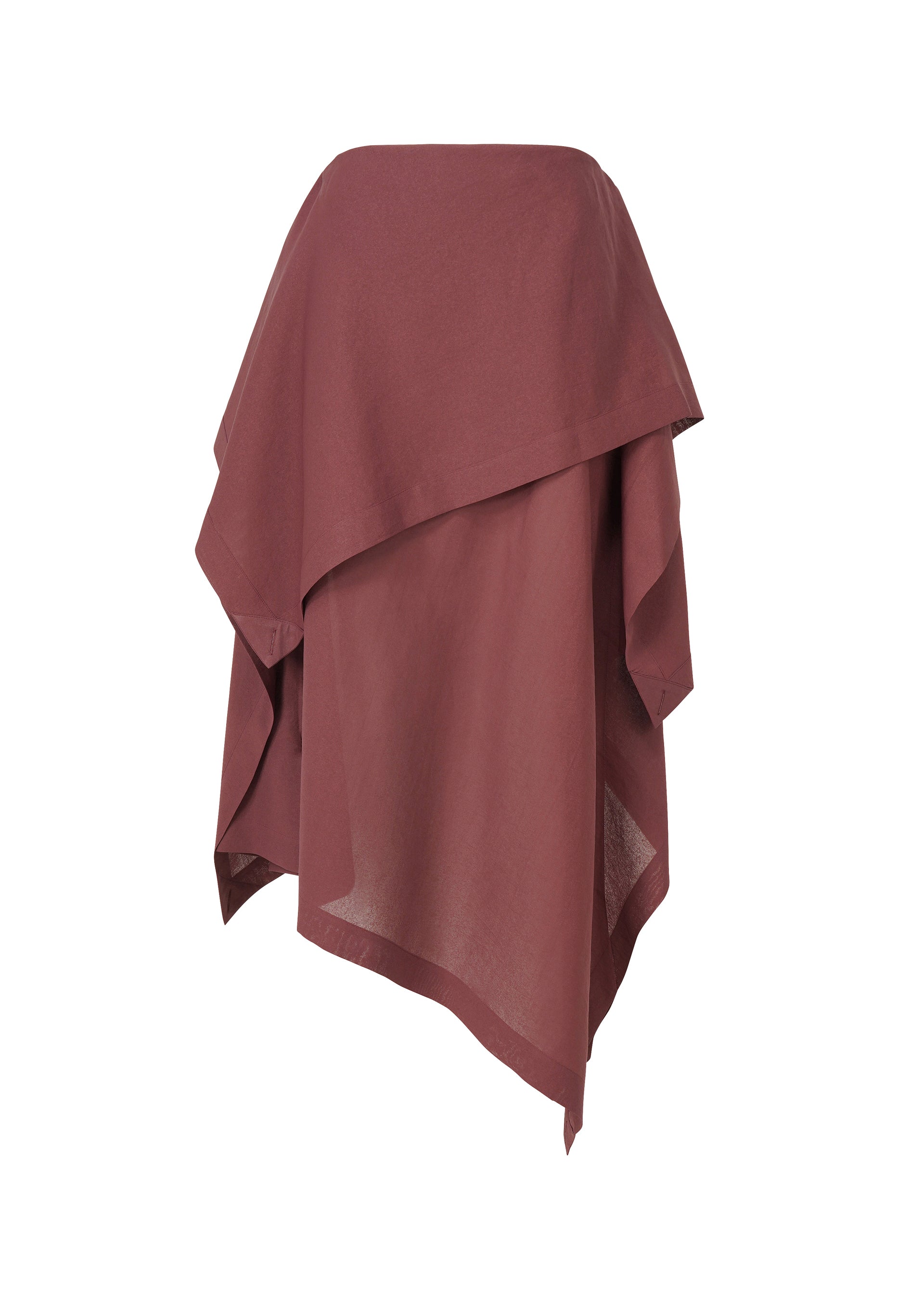 A product shot of the ISSEY MIYAKE ALL SQUARES skirt in purple (85), recurring_style.