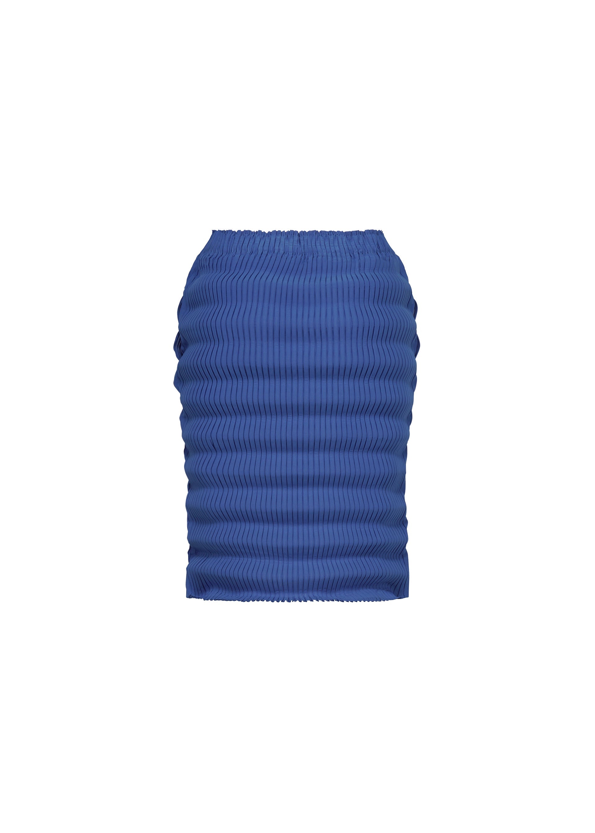 A detail shot of the ISSEY MIYAKE SPRING PLEATS skirt.