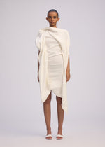 A model wears the ISSEY MIYAKE CONCEALED concealed-dress-black.