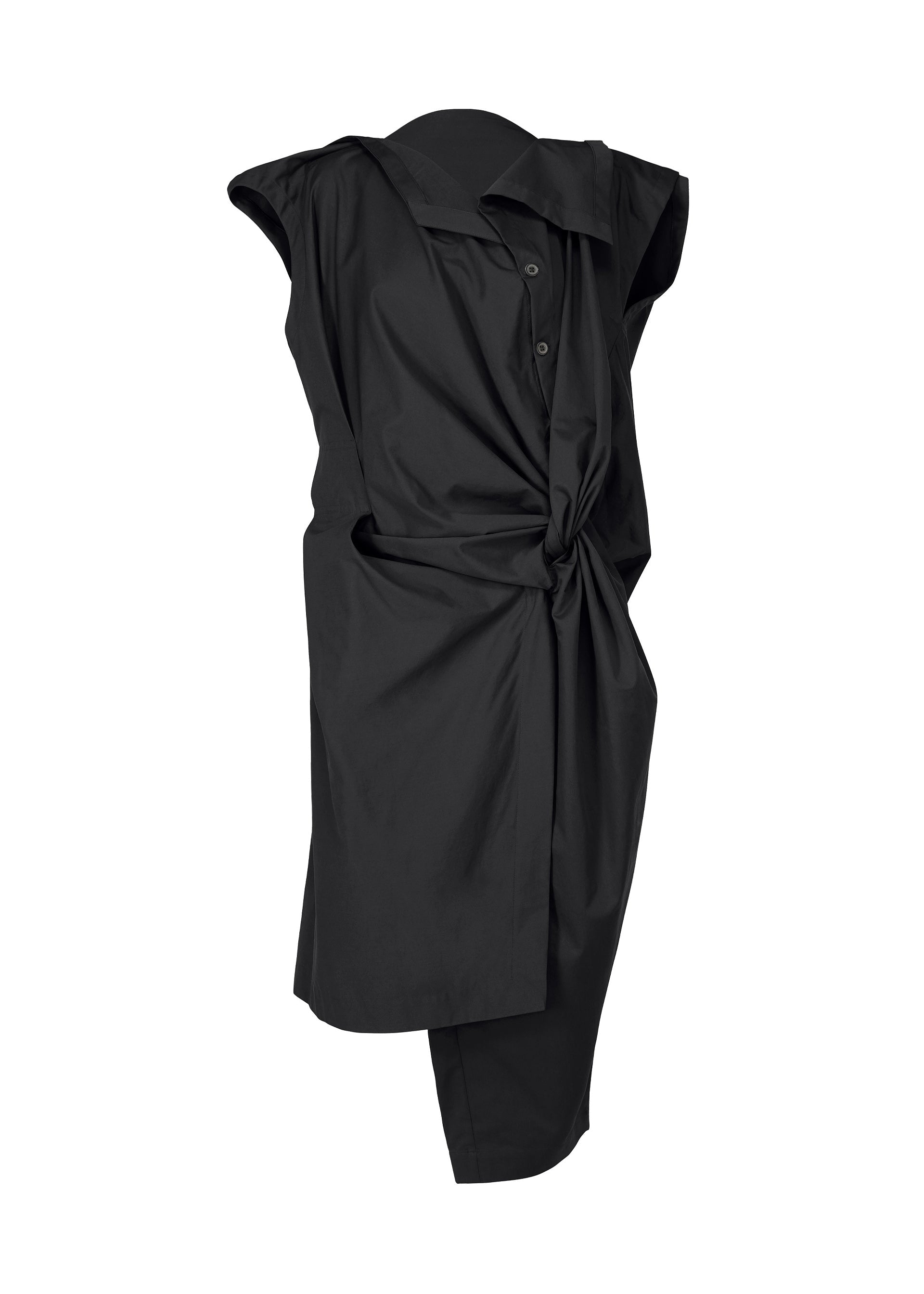 A product shot of the ISSEY MIYAKE TWISTED DRAPE jumpsuit in black (15), recurring_style.