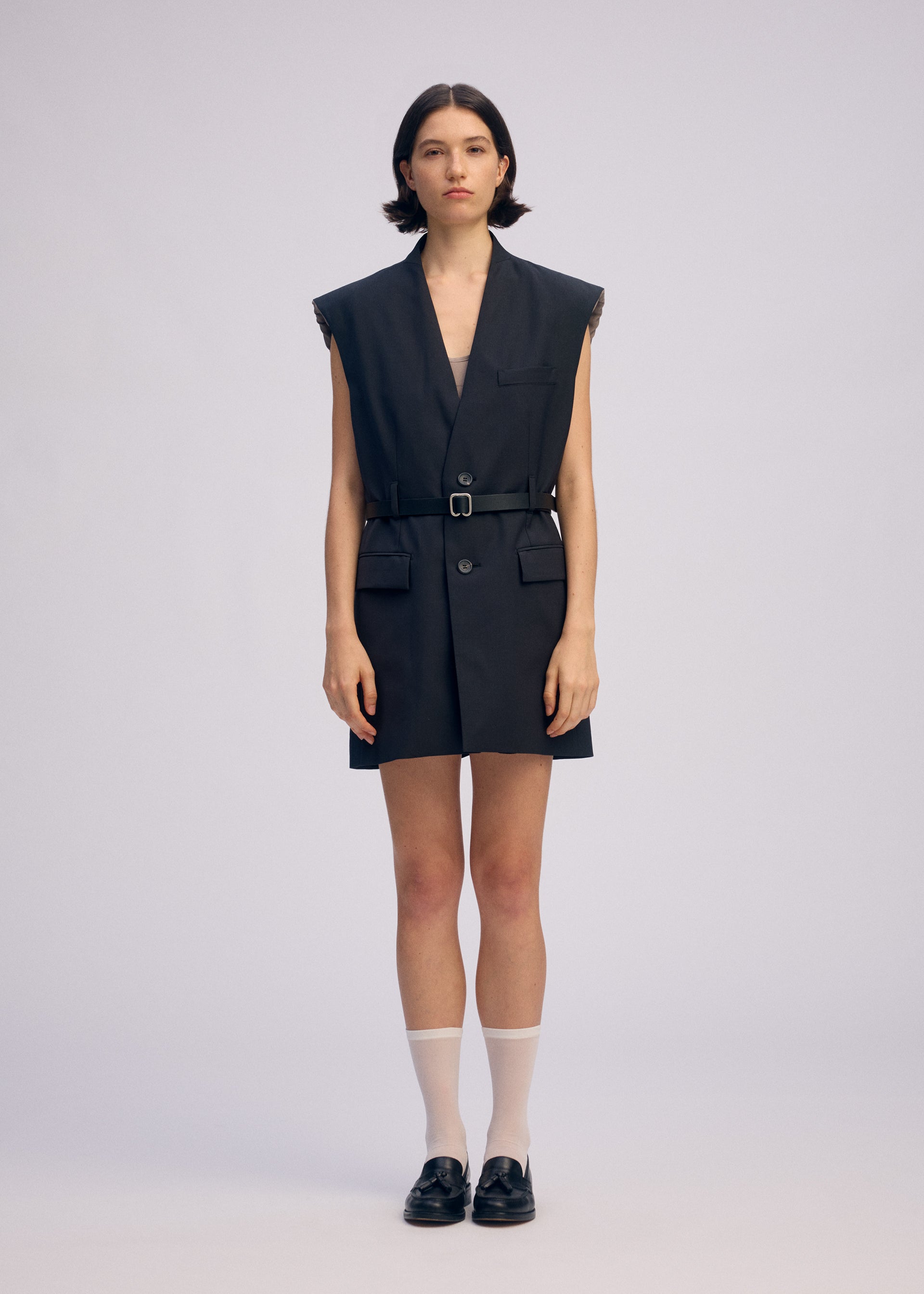 A model wears the ISSEY MIYAKE PALINDROME prêt à porter.