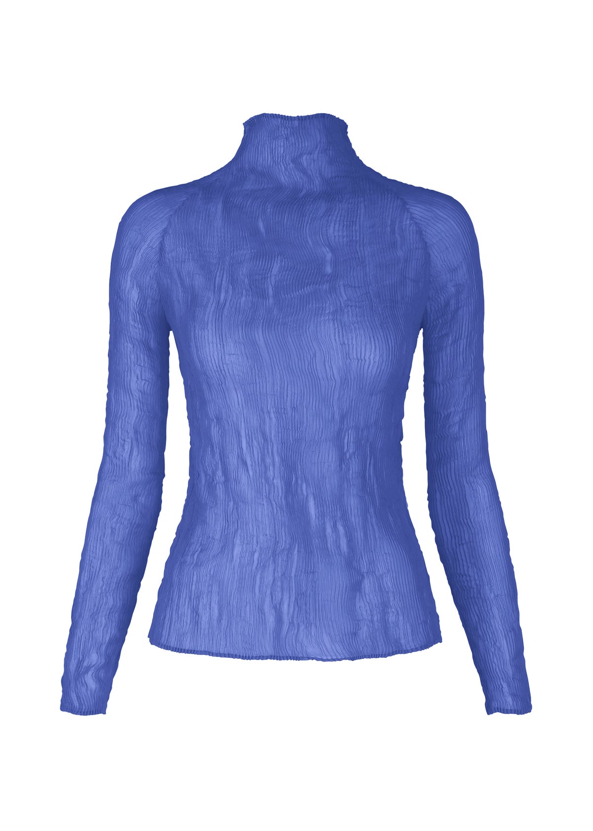 A product shot of the ISSEY MIYAKE CHIFFON TWIST 3 shirt in blue (74), recurring_style, restock.