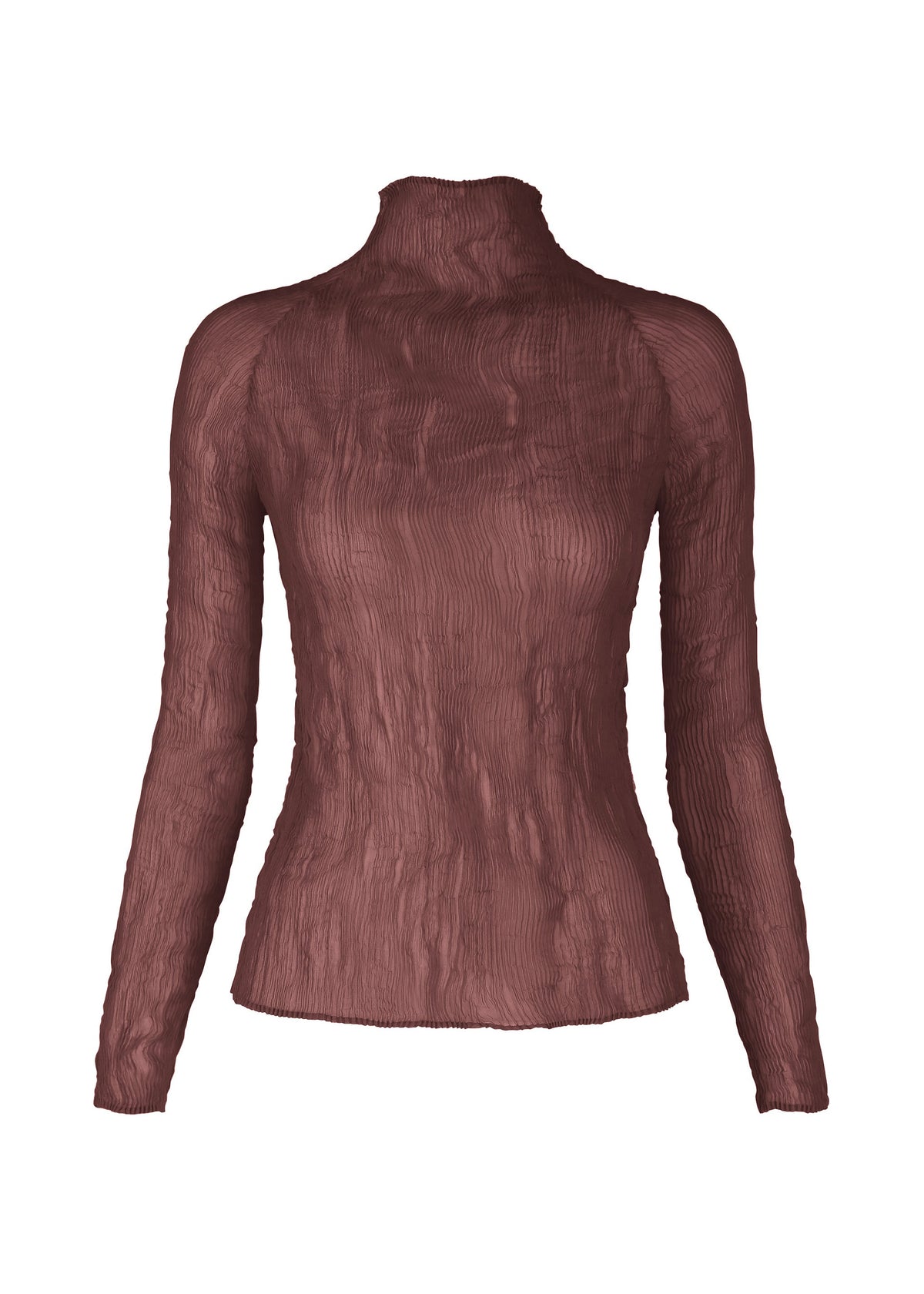 A product shot of the ISSEY MIYAKE CHIFFON TWIST 3 shirt in purple (85), recurring_style, restock.