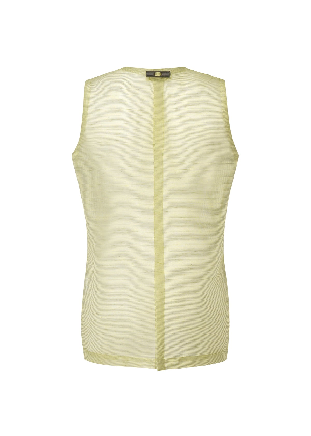 A detail shot of the Issey Miyake DRAW TO FORM shirt.