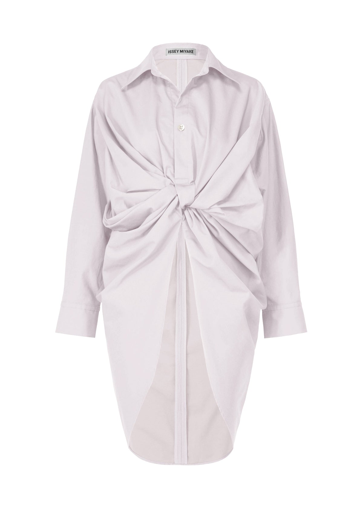 A product shot of the ISSEY MIYAKE TWISTED DRAPE shirt in grey (11), recurring_style.