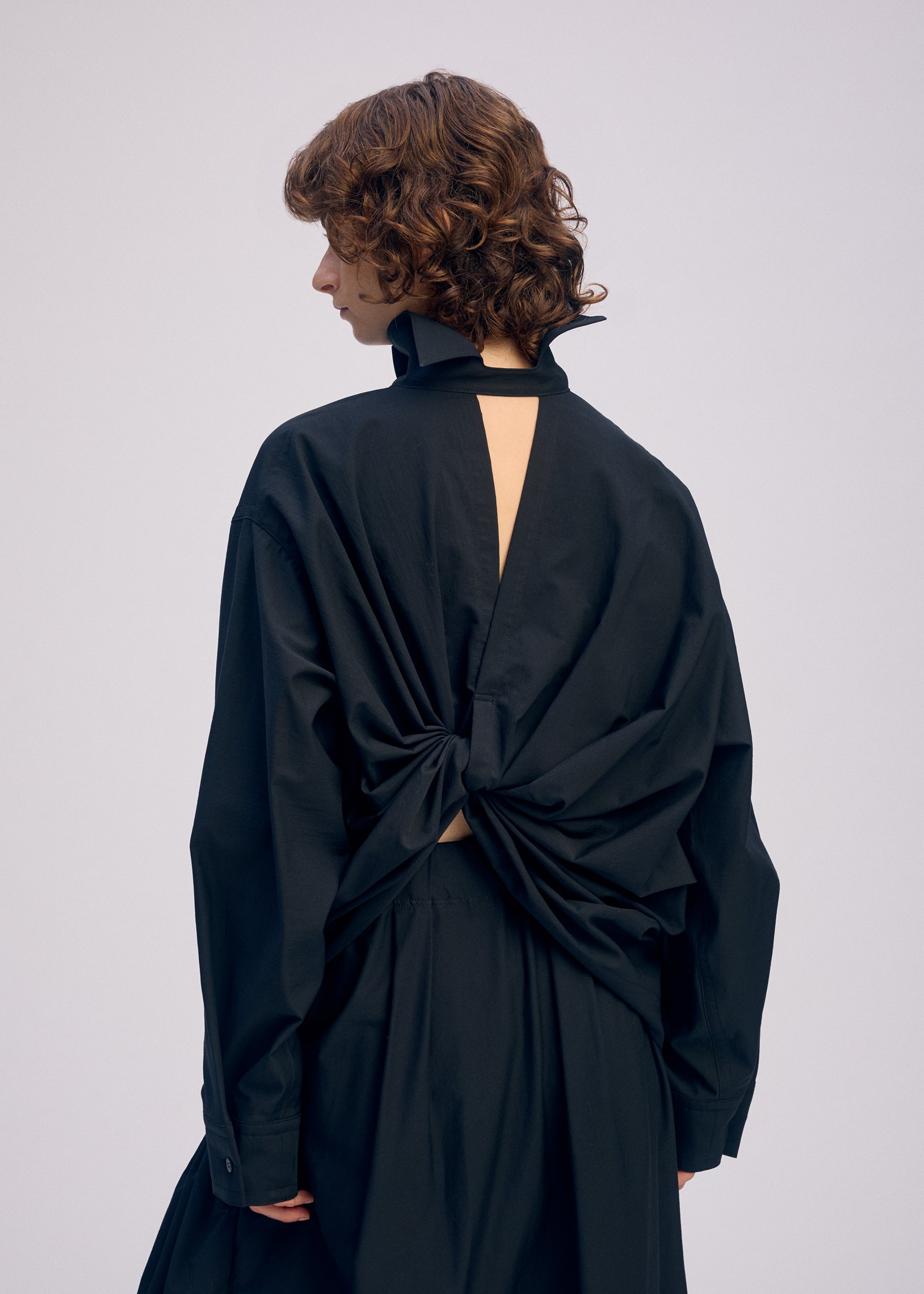 TWISTED DRAPE Stand Collar Shirt Grey – ISSEY MIYAKE EU
