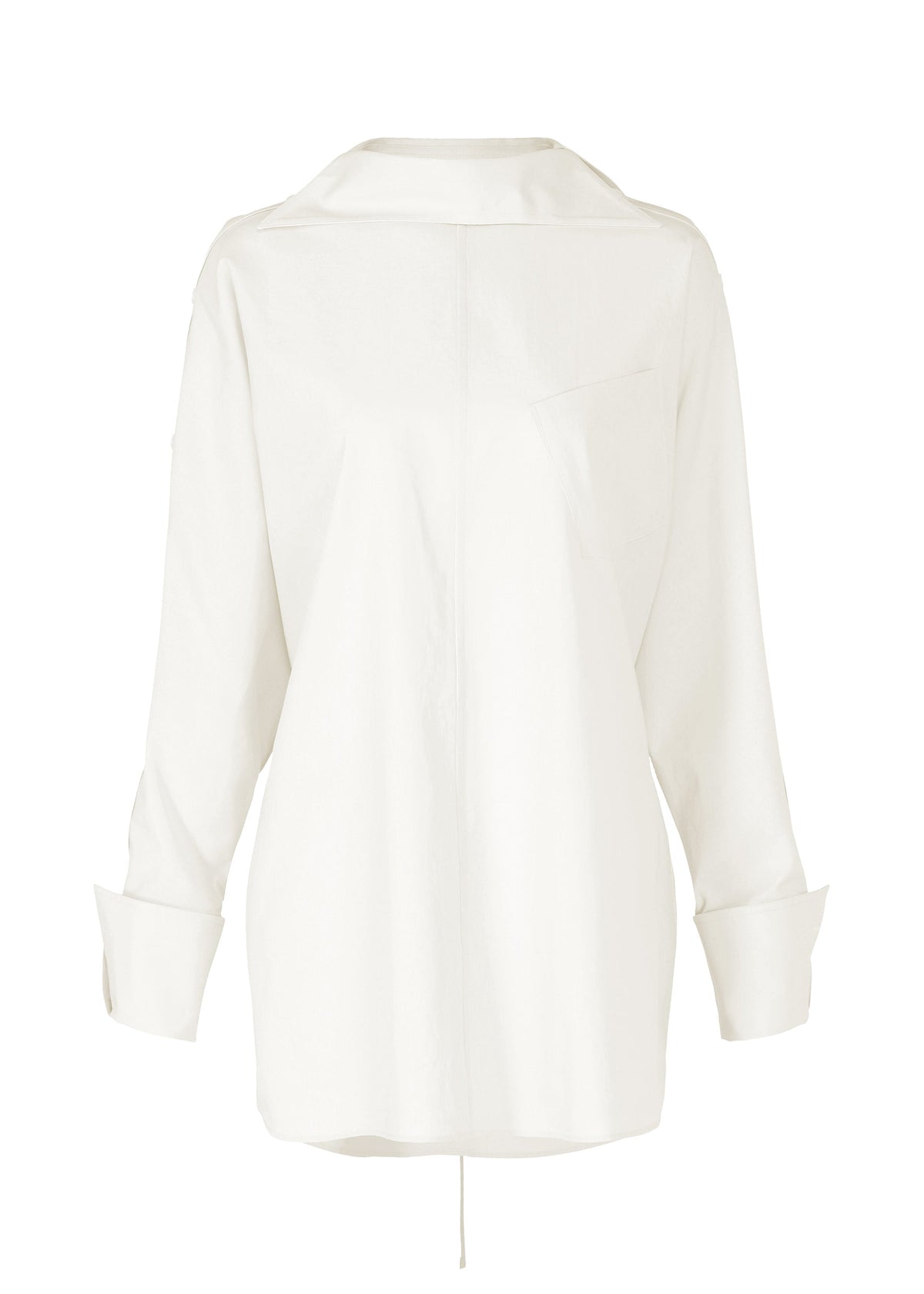 A product shot of the ISSEY MIYAKE ODD SHIRT 2 prêt à porter in white (01).