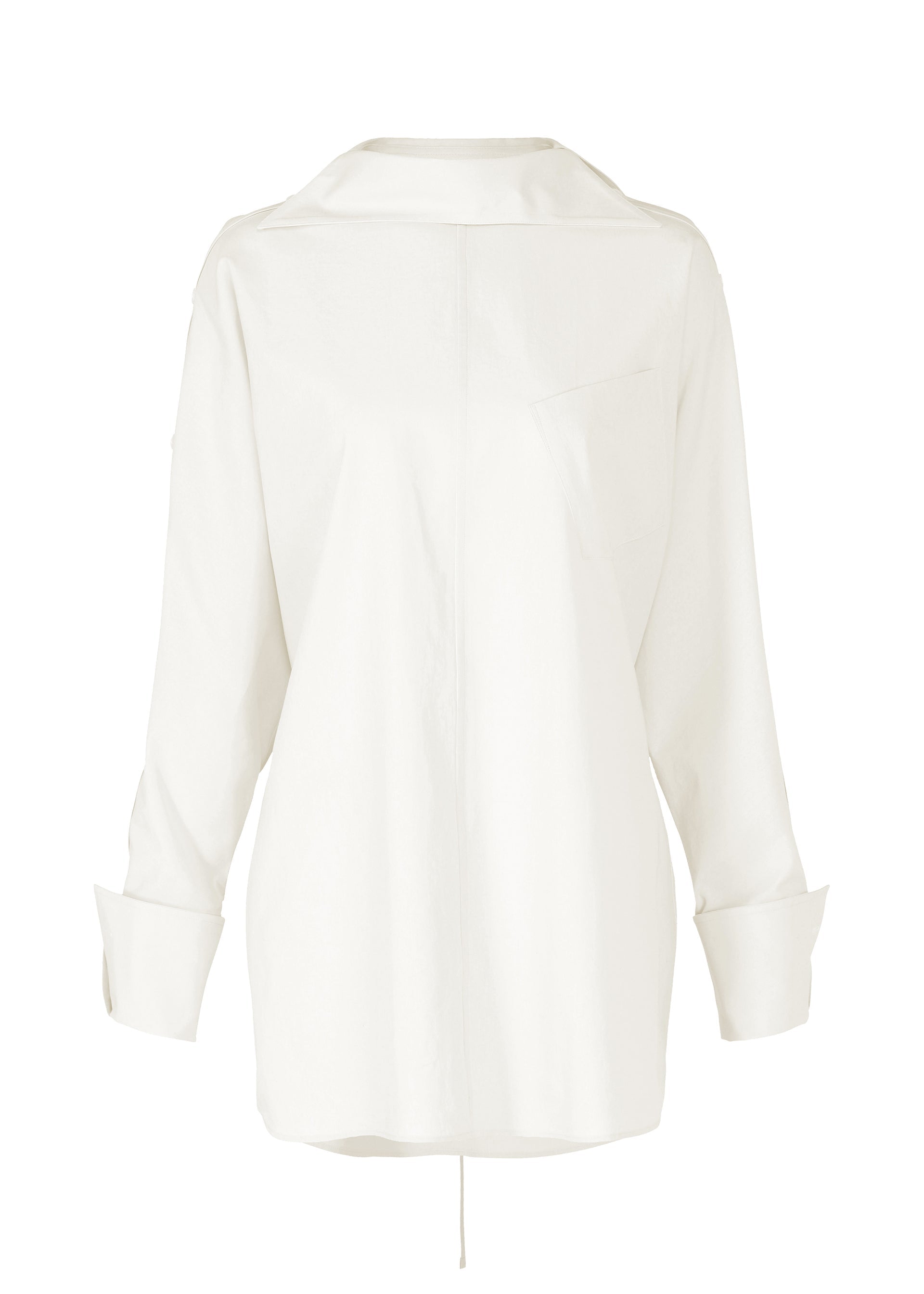 A product shot of the ISSEY MIYAKE ODD SHIRT 2 prêt à porter in white (01).