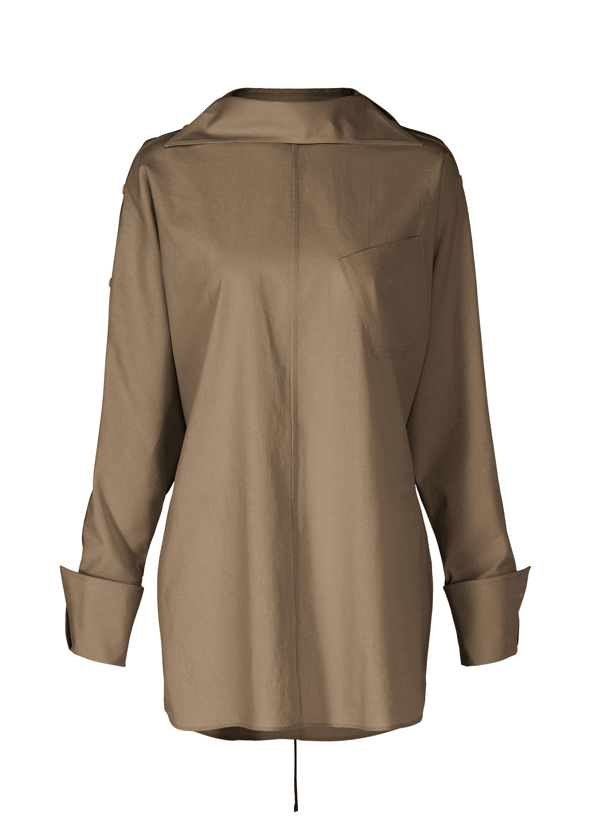 A product shot of the ISSEY MIYAKE ODD SHIRT 2 prêt à porter in brown (45).