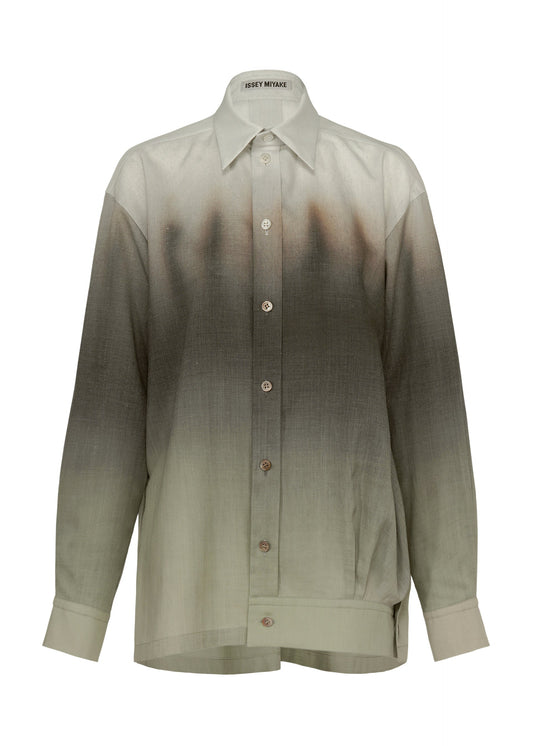 A product shot of the ISSEY MIYAKE PLUMAGE shirt in chukar.