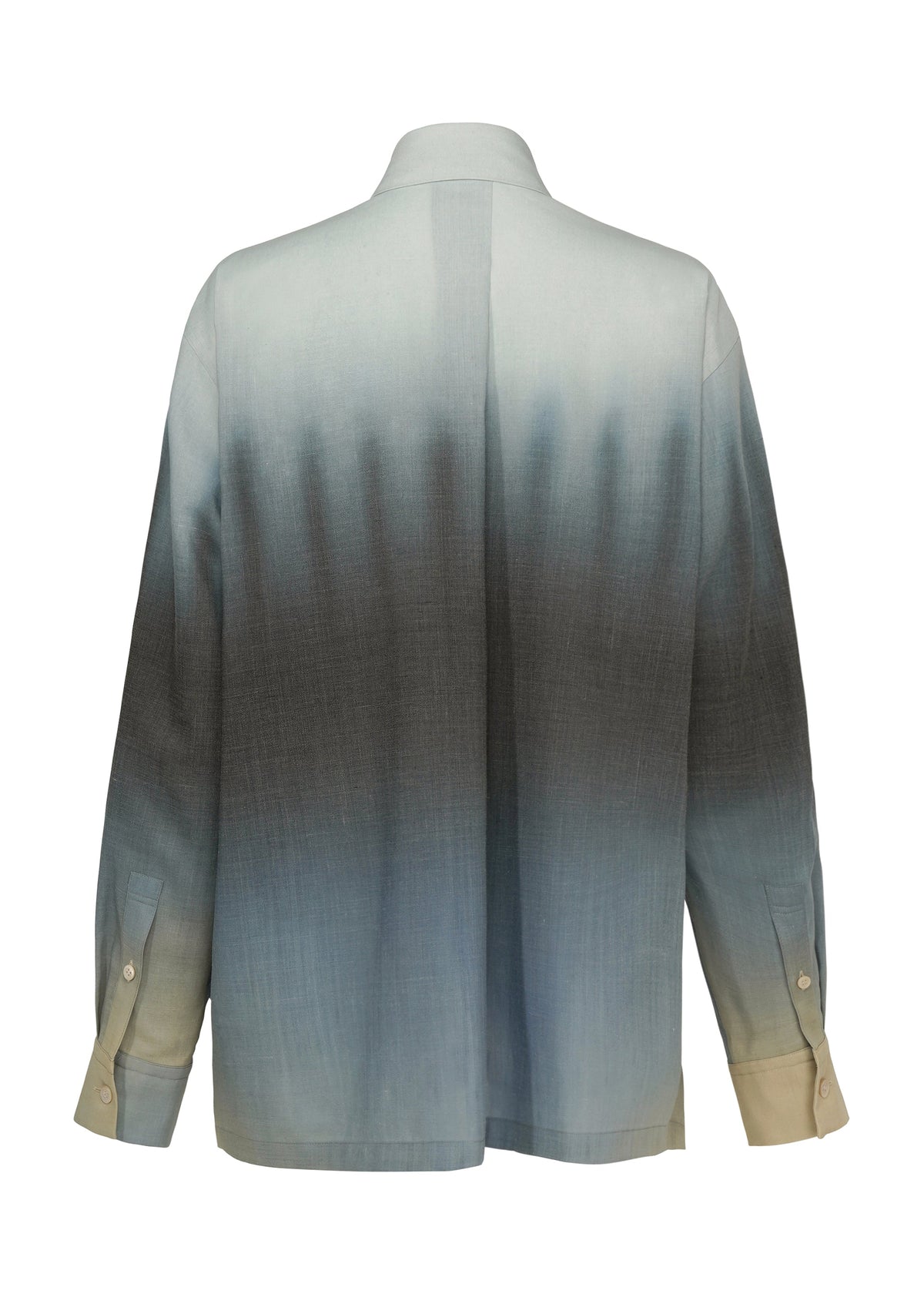 A detail shot of the ISSEY MIYAKE PLUMAGE shirt.