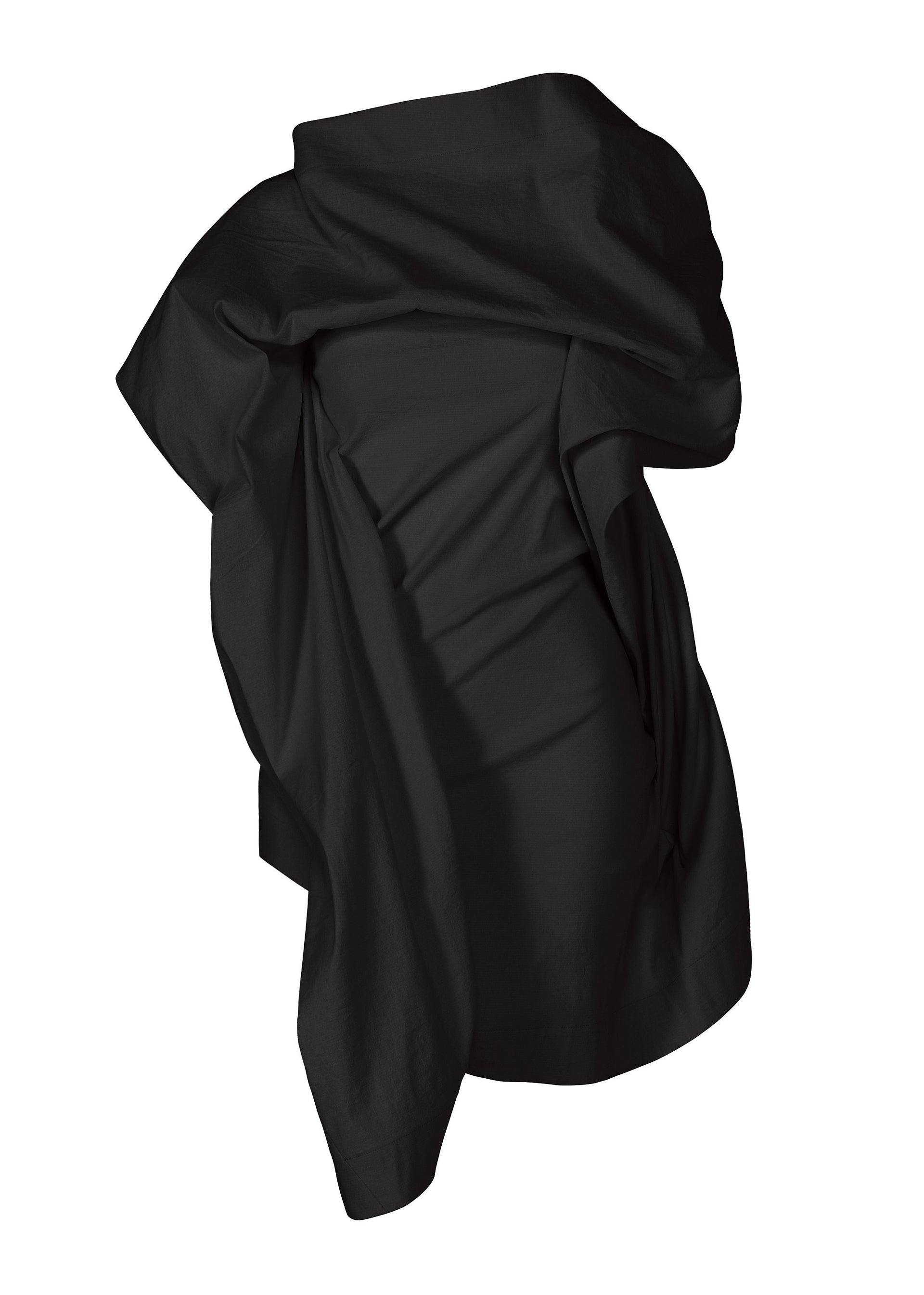 A product shot of the ISSEY MIYAKE CONCEALED shirt in black.