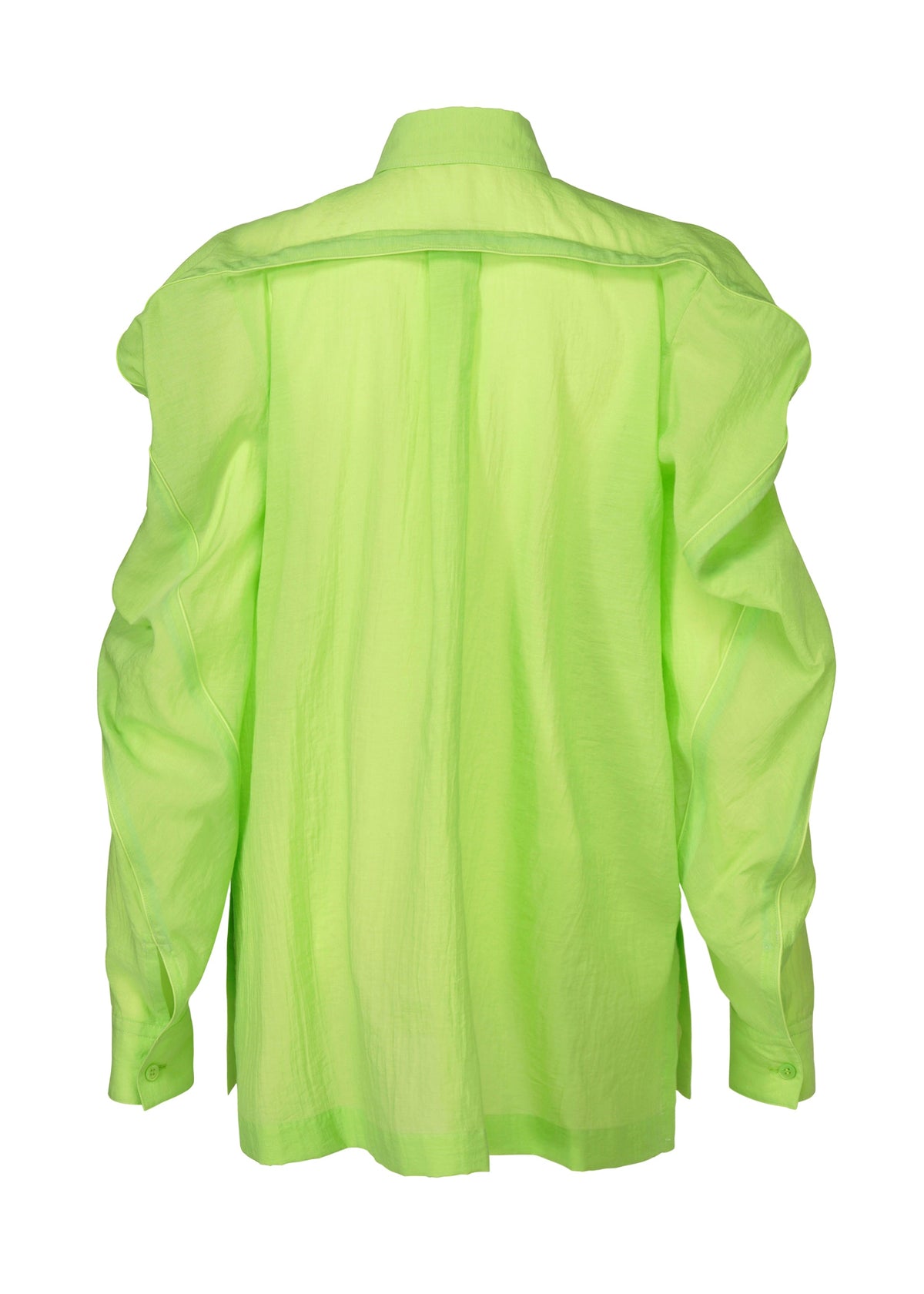A detail shot of the Issey Miyake R SHIRT SHEER prêt à porter.
