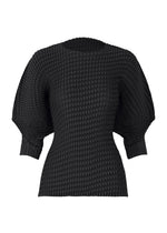A product shot of the ISSEY MIYAKE SLEEK PLEATS shirt in black.