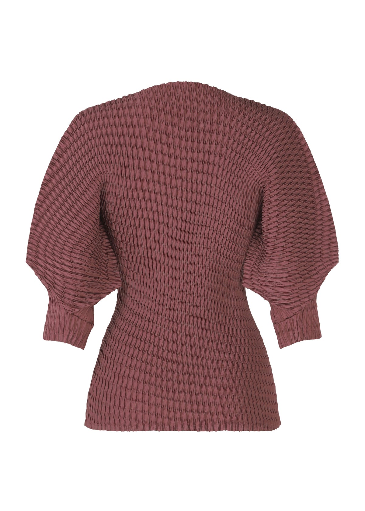 A detail shot of the ISSEY MIYAKE SLEEK PLEATS shirt.