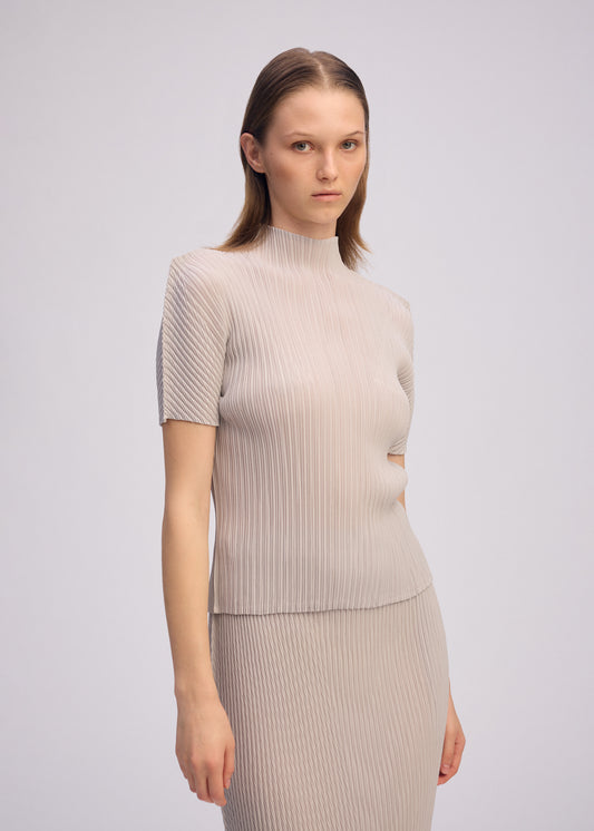 BOX SHOULDER PLEATS Top Parakeet Green