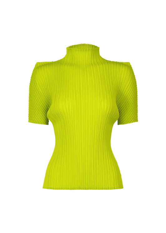 BOX SHOULDER PLEATS Top Parakeet Green