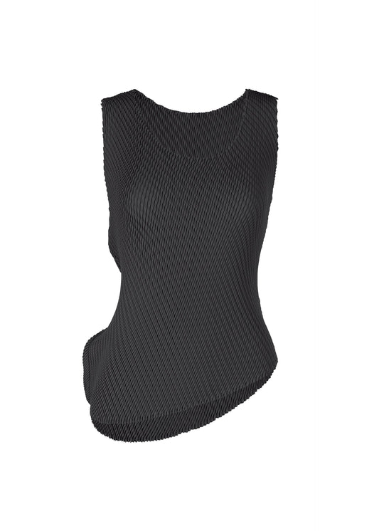 A product shot of the ISSEY MIYAKE MISTY PLEATS shirt in black.