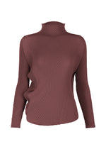 A product shot of the ISSEY MIYAKE MISTY PLEATS shirt in burgundy.
