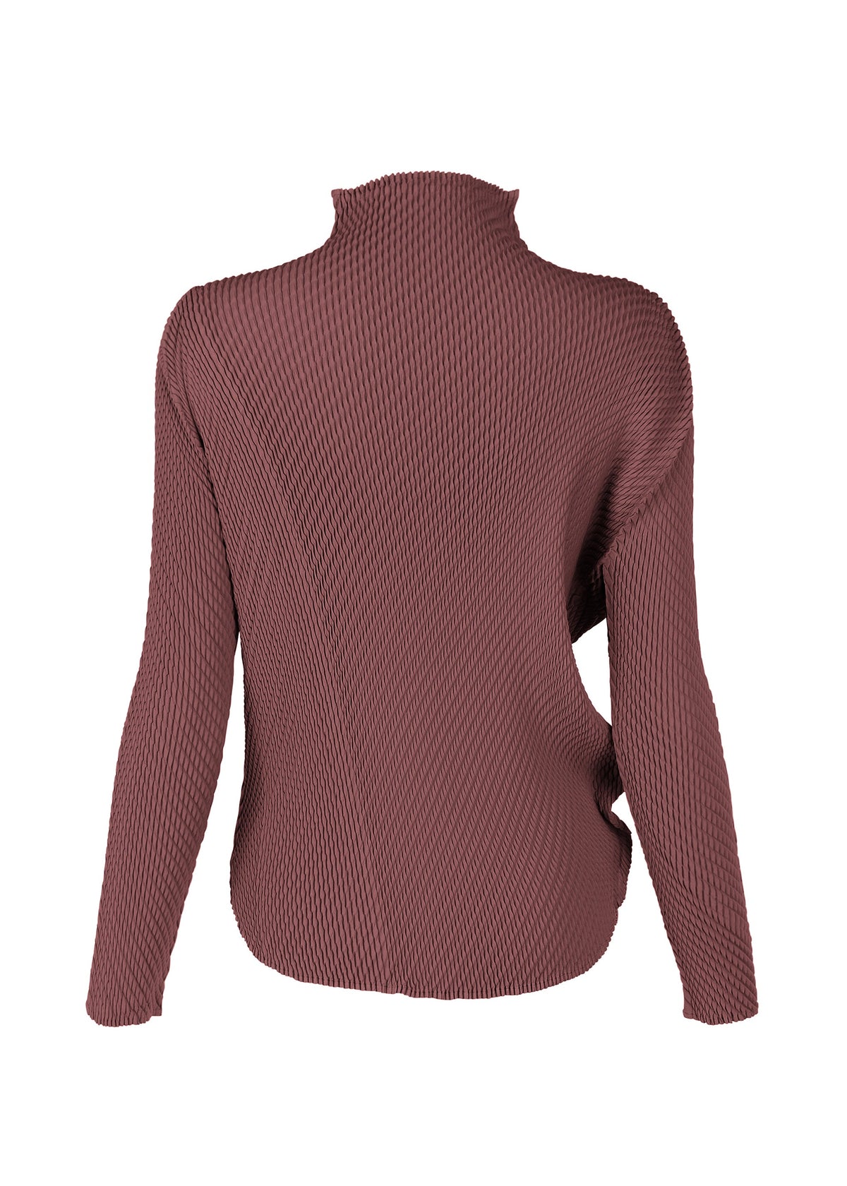 A detail shot of the ISSEY MIYAKE MISTY PLEATS shirt.