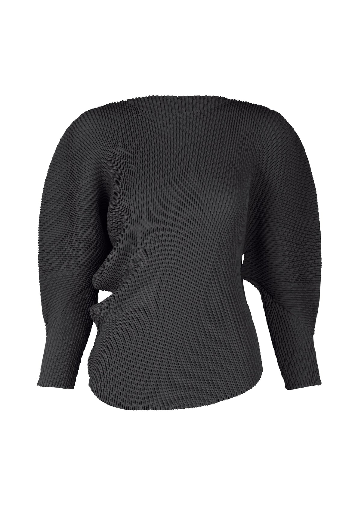 A product shot of the ISSEY MIYAKE MISTY PLEATS shirt in black.