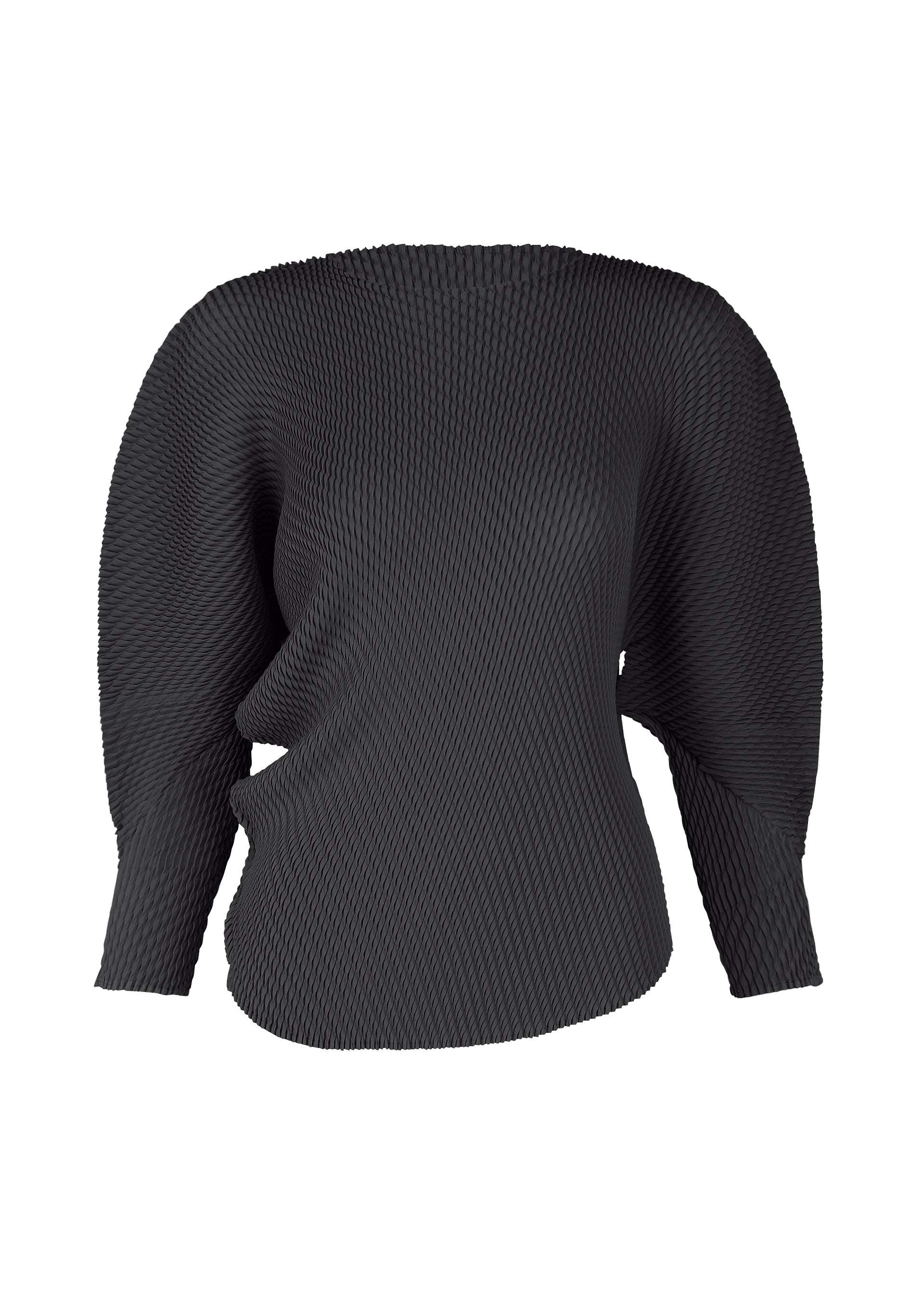 A product shot of the ISSEY MIYAKE MISTY PLEATS shirt in black.