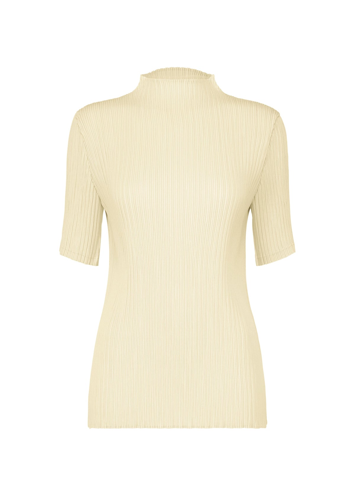 A product shot of the ISSEY MIYAKE HATCHING PLEATS prêt à porter in special white (02).