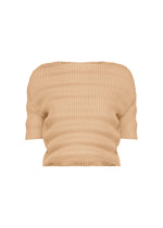 A product shot of the ISSEY MIYAKE SPRING PLEATS shirt in chukar beige.