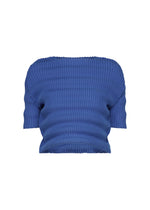A product shot of the ISSEY MIYAKE SPRING PLEATS shirt in starling blue.