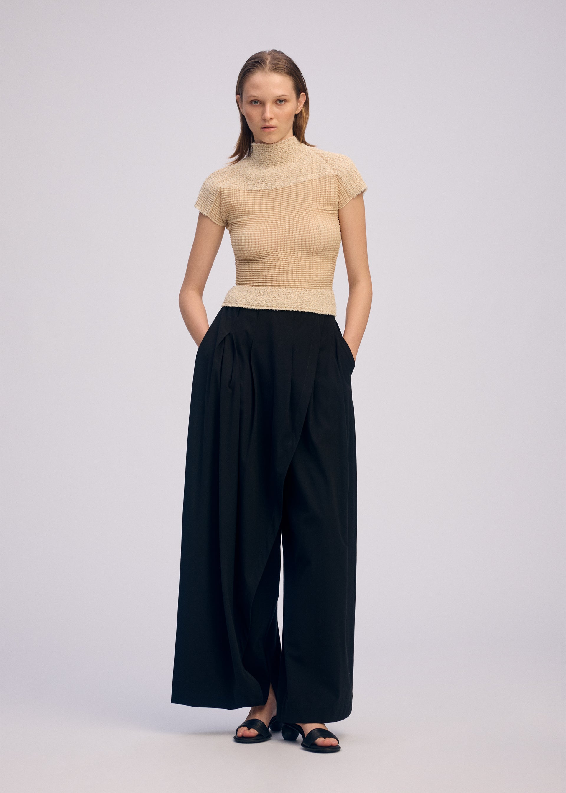 SHEER FUZZY PLEATS Top Black – ISSEY MIYAKE EU